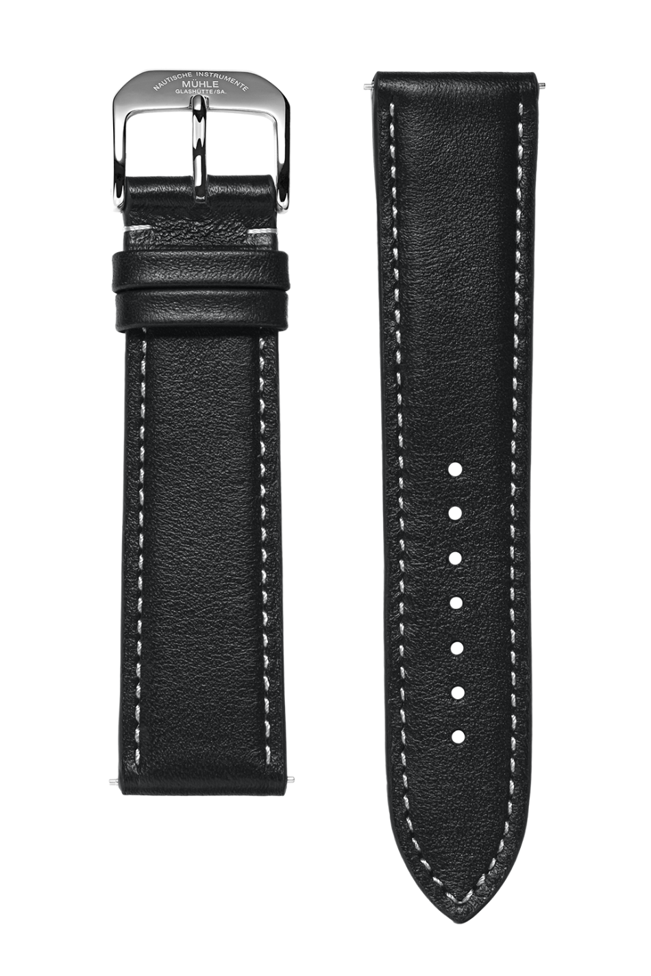 Detailbild schwarzes Lederband mit weißer Kontrastnaht für 29er Big.